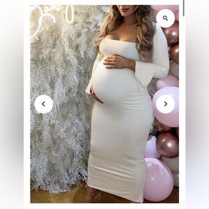 MomyKnows Elegant White Maternity Dress
